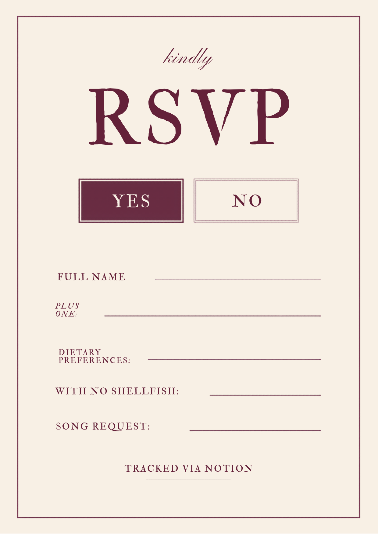 RSVP card Canva template.