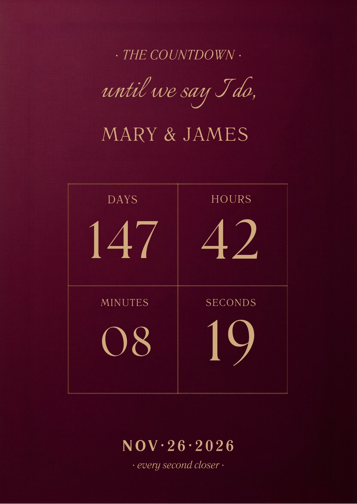 Countdown announcement template.