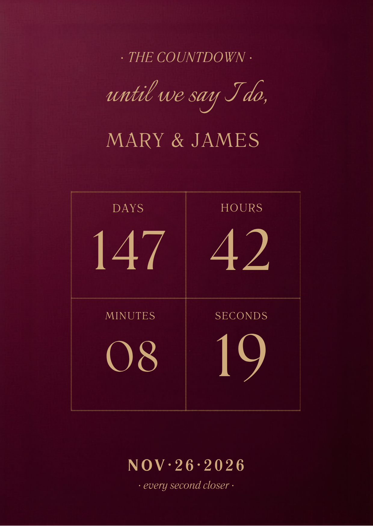 Countdown announcement template.