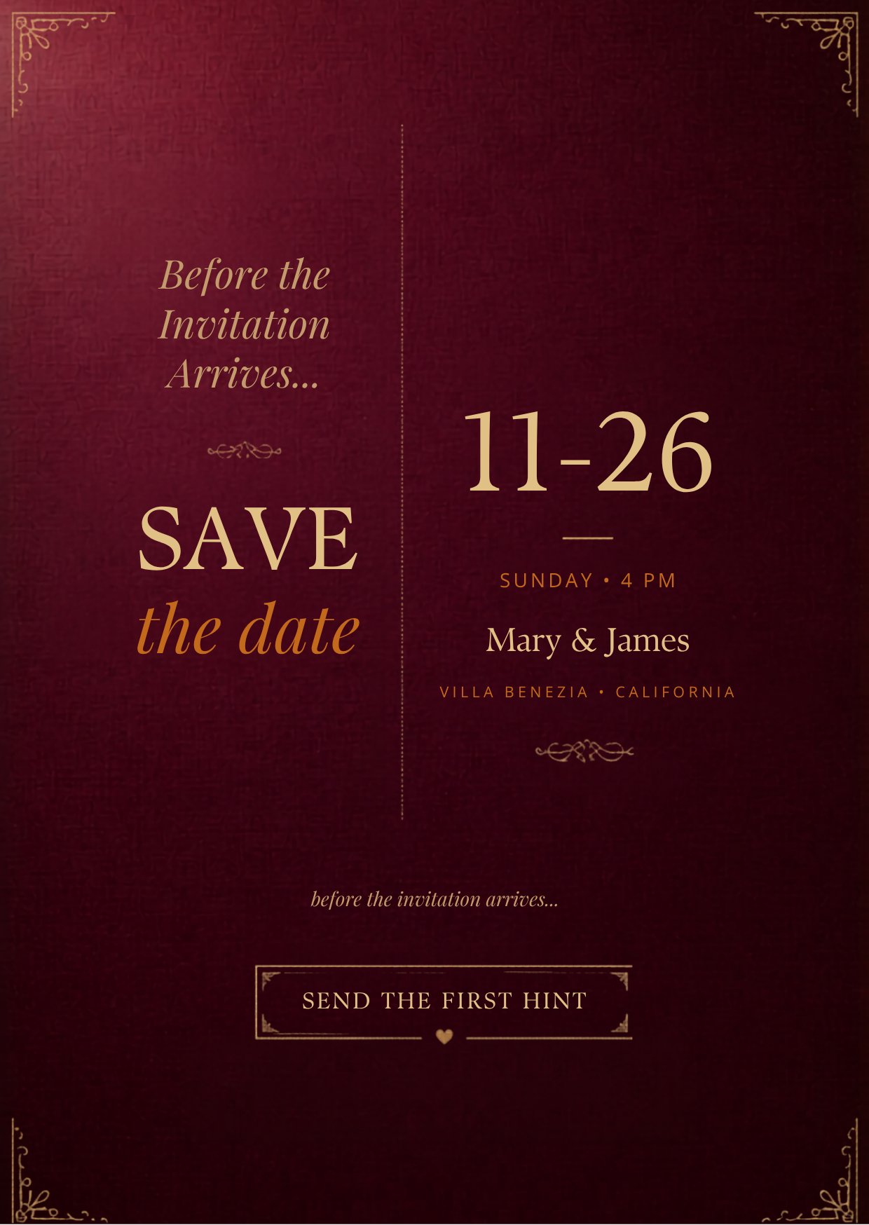 Mobile save the date Canva template.