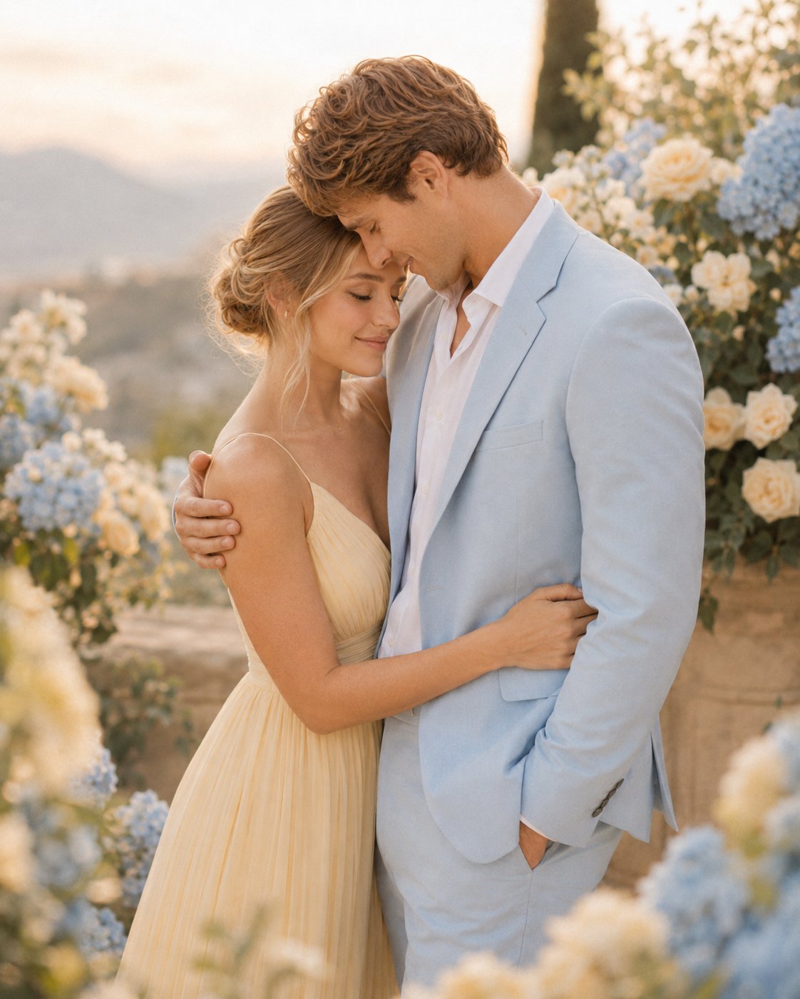 Portrait of Emily and Jordan in soft golden light